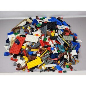 Mixed Lego Building Blocks Assorted‎ Colors & Shapes Bulk Lot In Blue Bucket